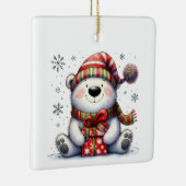 Eerste kerst Schattigee grillige Beer Gepersonalis Keramisch Ornament (Rechts)