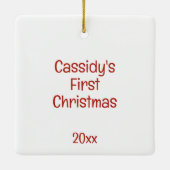 Eerste kerst Schattigee grillige Beer Gepersonalis Keramisch Ornament (Achterkant)