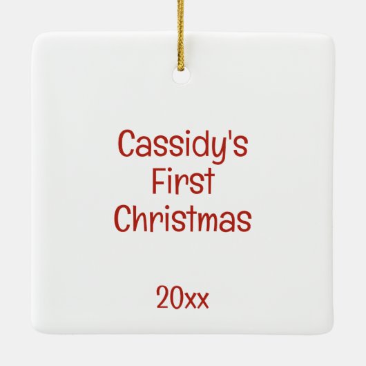 Eerste kerst Schattigee grillige konijn Gepersonal Keramisch Ornament (Achterkant)