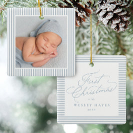 Eerste kerst seersucker lijstje leuke foto keramisch ornament