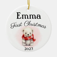 Eerste kerst Teddy Bear Ornament