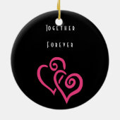 Eerste Kerst Tropisch strand bruiloft Keramisch Ornament (Achterkant)