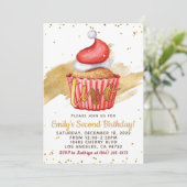 Eerste kerst Uitnodiging voor tweede verjaardag (Staand voorkant)