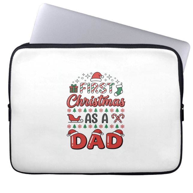 Eerste kerst Vader Vakantie Laptop Sleeve (Voorkant)