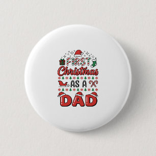 Eerste kerst Vader Vakantie Ronde Button 5,7 Cm