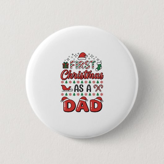 Eerste kerst Vader Vakantie Ronde Button 5,7 Cm (Voorkant)