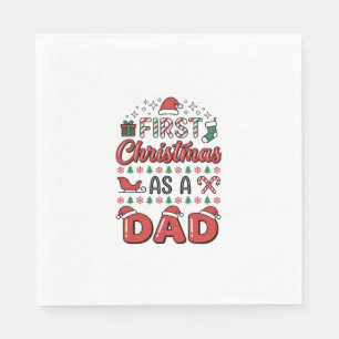Eerste kerst Vader Vakantie Servet