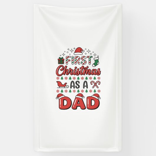 Eerste kerst Vader Vakantie Spandoek (Verticaal)