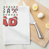 Eerste kerst Vader Vakantie Theedoek (Quarter Fold)