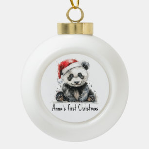 Eerste kerst van Bamboe Beer, op maat Keramische Bal Ornament