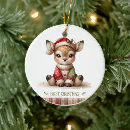 Eerste kerst van de baby aandenken foto keramisch ornament