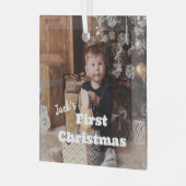 Eerste kerst van de baby aangepaste kerstbal cadea glas ornament (Voorkant links)