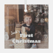 Eerste kerst van de baby aangepaste kerstbal cadea glas ornament (Voorkant)