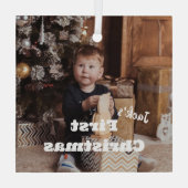 Eerste kerst van de baby aangepaste kerstbal cadea glas ornament (Achterkant)