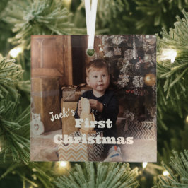 Eerste kerst van de baby aangepaste kerstbal cadea glas ornament