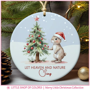 Eerste kerst van de baby - boskonijn foto keramisch ornament