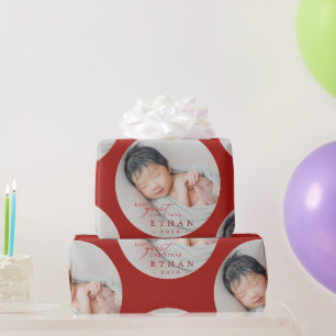 Eerste kerst van de baby cadeaupapier