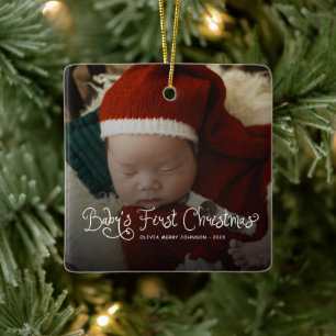 Eerste kerst van de baby  Foto  Keramisch Ornament