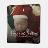 Eerste kerst van de baby Foto Keramisch Ornament (Links)