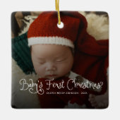 Eerste kerst van de baby Foto Keramisch Ornament (Voorkant)