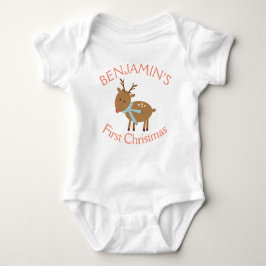 Eerste kerst van de baby Mooie winter rendieren Romper