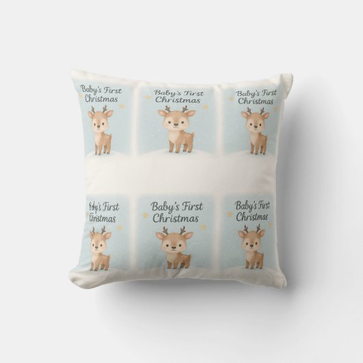 Eerste kerst van de baby rendier knuffel kerst dec kussen (Voorkant)
