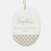 Eerste kerst van de puppy Aangepaste fototemplate  Keramisch Ornament (Achterkant)