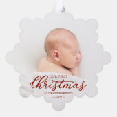 Eerste kerst van grootouders ornament kaart (Achterkant)