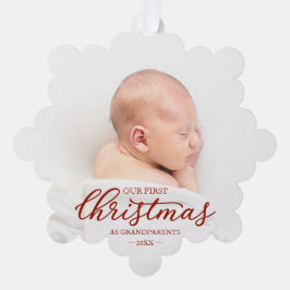 Eerste kerst van grootouders ornament kaart