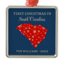 Eerste kerst van het gezin in South Carolina Blauw