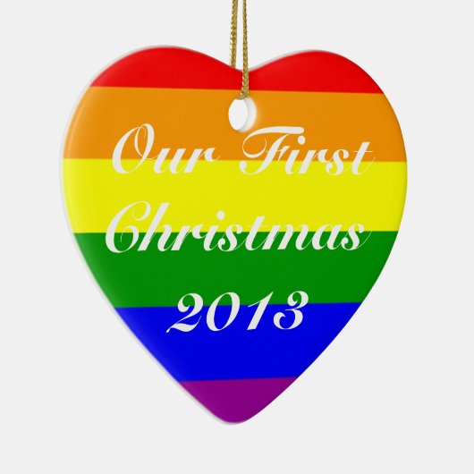 Eerste kerst van het homohuwelijk keramisch ornament (Rechts)