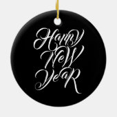 Eerste kerst van het koppel met naam en datum keramisch ornament (Achterkant)