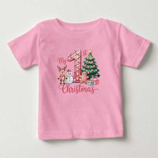 Eerste kerst van het meisje Roze (Voorkant)