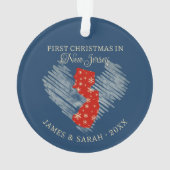 Eerste kerst van het stel in de staat New Jersey B Ornament (achterkant)