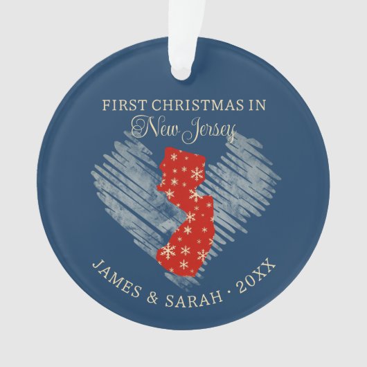 Eerste kerst van het stel in de staat New Jersey B Ornament (voorkant)