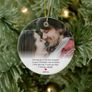 Eerste kerst van het stel, verjaardag van de vrien keramisch ornament