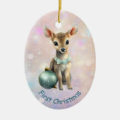 Eerste kerst van kleinkind kitten keramisch ornament (Voorkant)