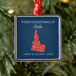 Eerste kerst van stel in Idaho, VS-staat Metalen Ornament