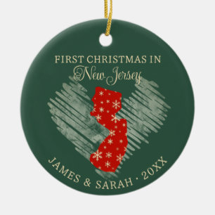 Eerste kerst van stel in New Jersey, VS Keramisch Ornament