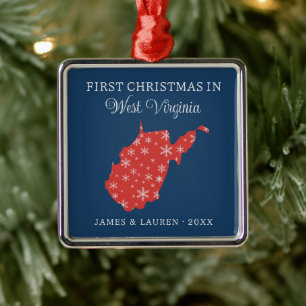 Eerste kerst van stel in West Virginia, staat in d Metalen Ornament