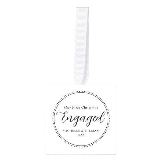 Eerste kerst verloofd 2 foto decoratie (Voorkant)