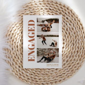 Eerste kerst verloofd 3 foto modern feestdagenkaart