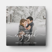 Eerste kerst verloofd aangepaste foto witte script fotoplaat (Voorkant)
