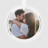 Eerste kerst verloofd | Aangepaste Verloving foto Ornament (achterkant)