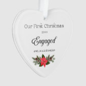 Eerste kerst verloofd acryl foto Ornament (voorkant)