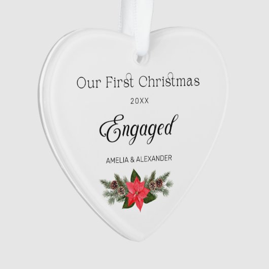 Eerste kerst verloofd acryl foto Ornament (voorkant)