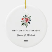 Eerste kerst verloofd | Elegant en minimalistisch Keramisch Ornament (Achterkant)