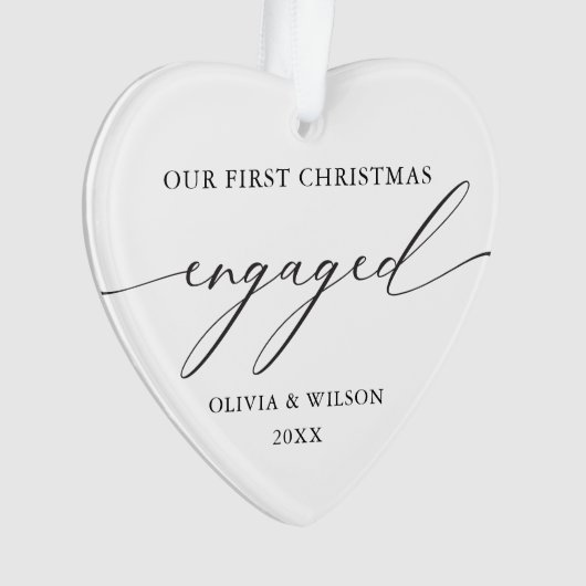 Eerste kerst verloofd | Elegant Verloving Ornament (voorkant)