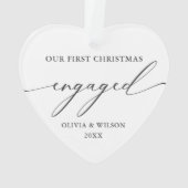 Eerste kerst verloofd | Elegant Verloving Ornament (achterkant)