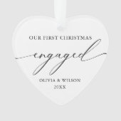 Eerste kerst verloofd | Elegante Verloving foto Ornament (voorkant)